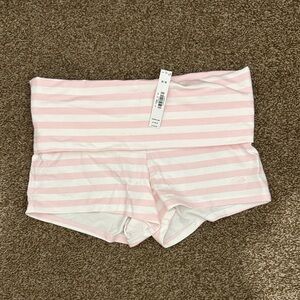 PINK Victoria's Secret Light Pink and White Striped Athletic Shorts